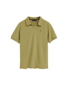 Polo Henri in cotone a manica corta verde foglia