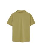 Polo Henri in cotone a manica corta verde foglia