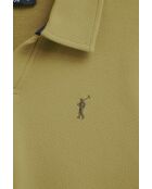 Polo Henri in cotone a manica corta verde foglia