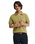 Polo Henri in cotone a manica corta verde foglia