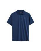Emmanuel Indigoblaues Kurzarm-Poloshirt aus Baumwolle