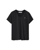 Emma zwart katoenen t-shirt met korte mouwen