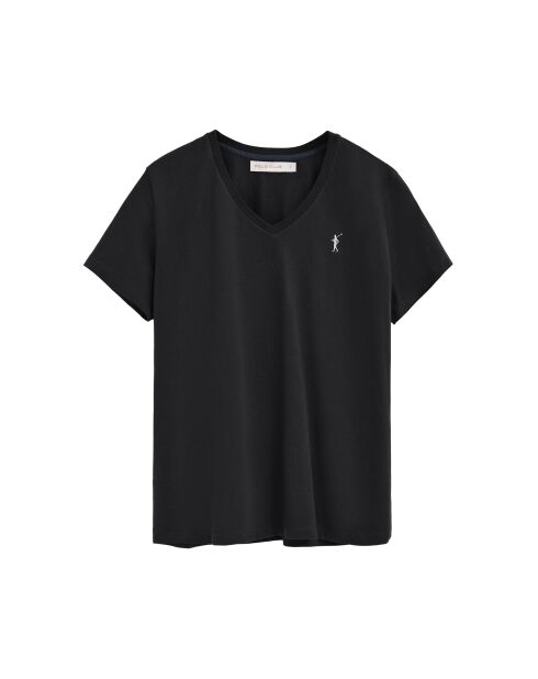 Emma zwart katoenen t-shirt met korte mouwen