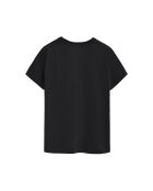 Emma zwart katoenen t-shirt met korte mouwen