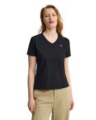 Emma zwart katoenen t-shirt met korte mouwen