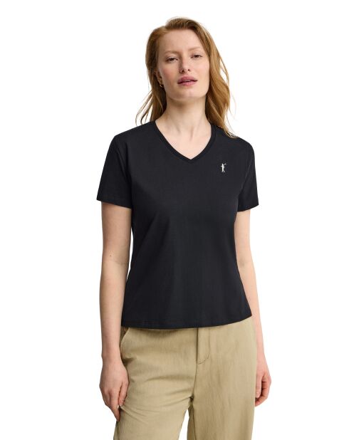 Emma zwart katoenen t-shirt met korte mouwen