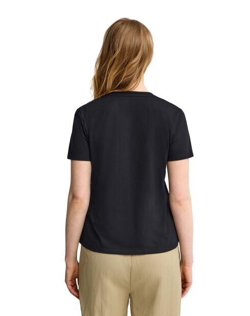 Emma zwart katoenen t-shirt met korte mouwen