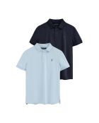 Set di 2 polo a manica corta Fernand multicolore in cotone
