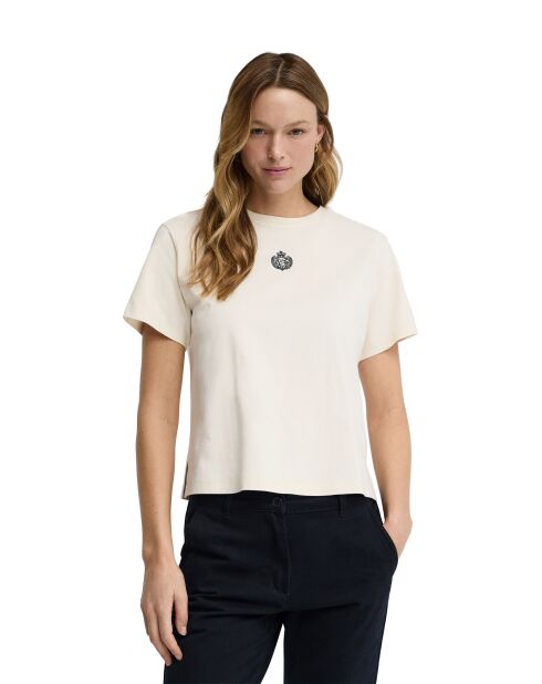 T-Shirt à manches courtes en coton Jade écru