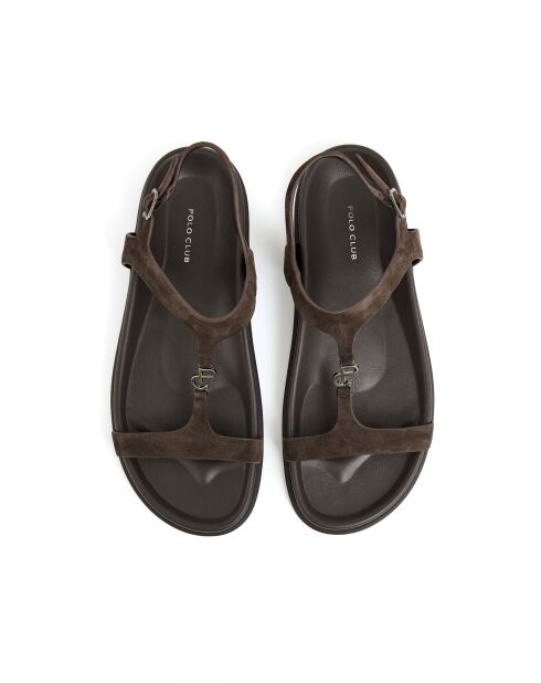 Braune Wildledersandalen Serena