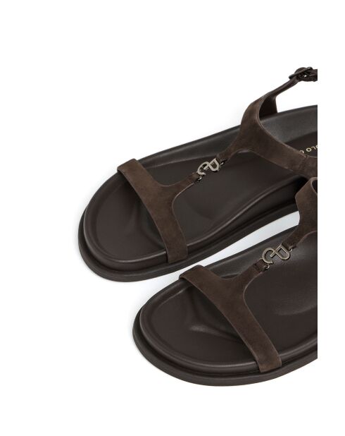 Braune Wildledersandalen Serena