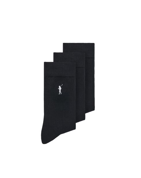 Lot de 3 chaussettes en coton Farid noires