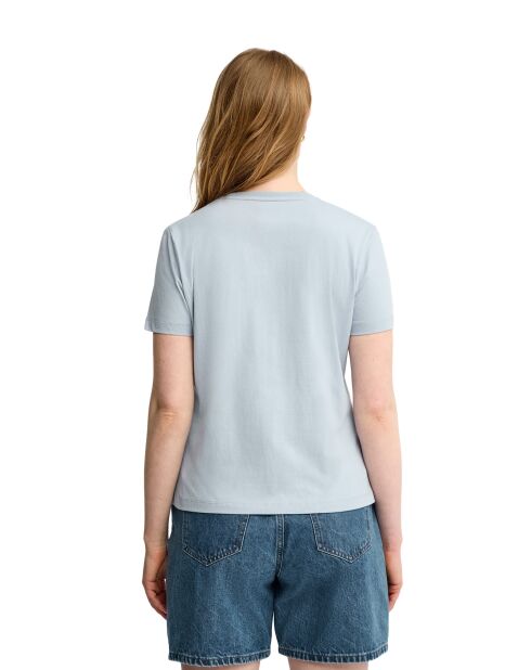 Blaues Kurzarm-T-Shirt aus Baumwolle Elodie für Babys