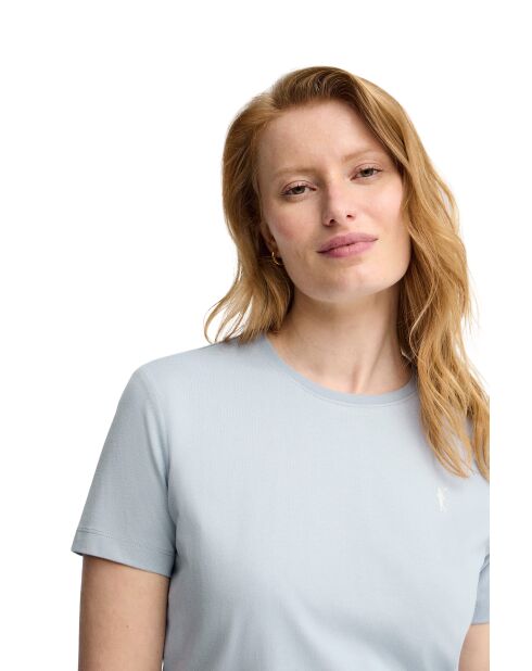 Blaues Kurzarm-T-Shirt aus Baumwolle Elodie für Babys