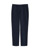 Marineblaue Hose Adamo aus Leinenmischung