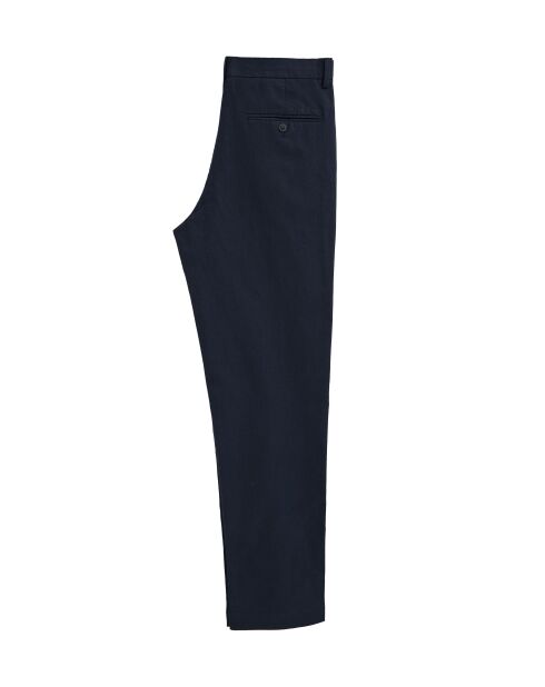 Marineblaue Hose Adamo aus Leinenmischung