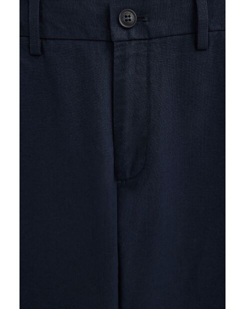 Marineblaue Hose Adamo aus Leinenmischung