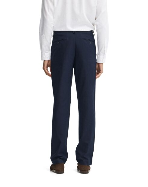 Marineblaue Hose Adamo aus Leinenmischung