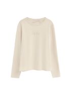 Cremefarbenes Langarmshirt Laura aus Baumwolle
