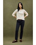 Cremefarbenes Langarmshirt Laura aus Baumwolle
