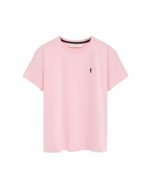 Rosafarbenes Kurzarm-T-Shirt Elisa aus Baumwolle