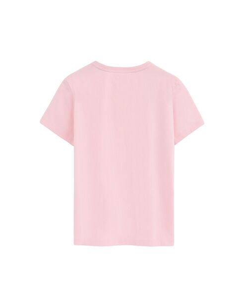 Rosafarbenes Kurzarm-T-Shirt Elisa aus Baumwolle