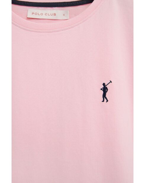 Rosafarbenes Kurzarm-T-Shirt Elisa aus Baumwolle