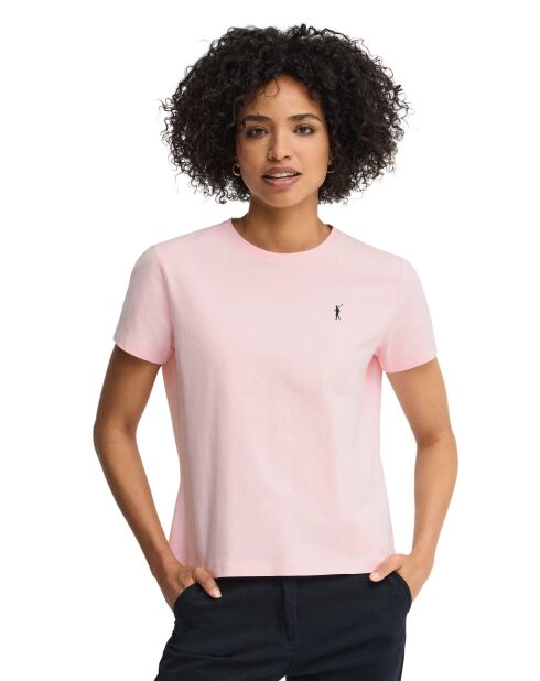 Rosafarbenes Kurzarm-T-Shirt Elisa aus Baumwolle