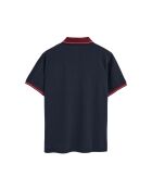 Marineblauwe katoenen polo met korte mouwen Edouard