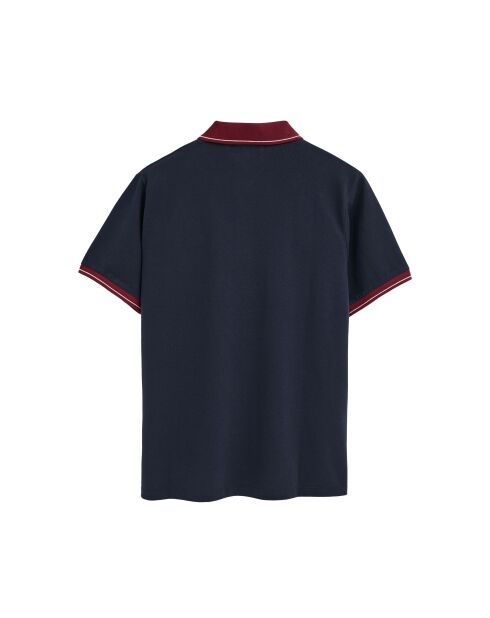 Marineblauwe katoenen polo met korte mouwen Edouard