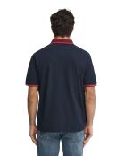Marineblauwe katoenen polo met korte mouwen Edouard
