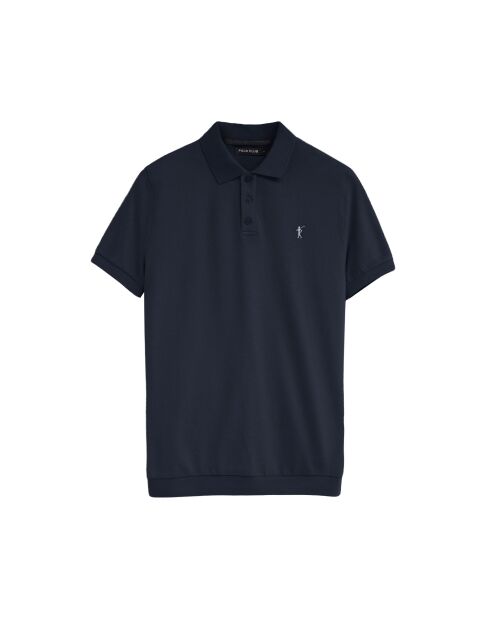 Marineblauwe polo van katoen met korte mouwen Christophe