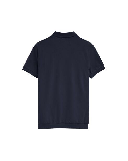 Marineblauwe polo van katoen met korte mouwen Christophe