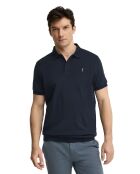 Marineblauwe polo van katoen met korte mouwen Christophe