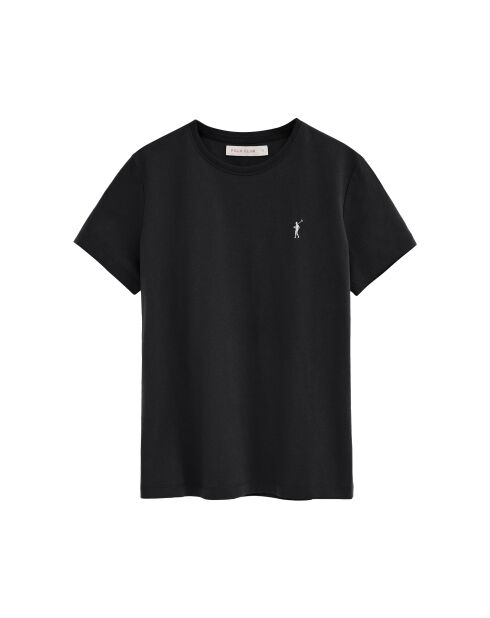 Zwart katoenen T-shirt met korte mouwen Dorothée