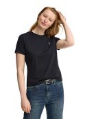 Zwart katoenen T-shirt met korte mouwen Dorothée