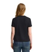 Zwart katoenen T-shirt met korte mouwen Dorothée