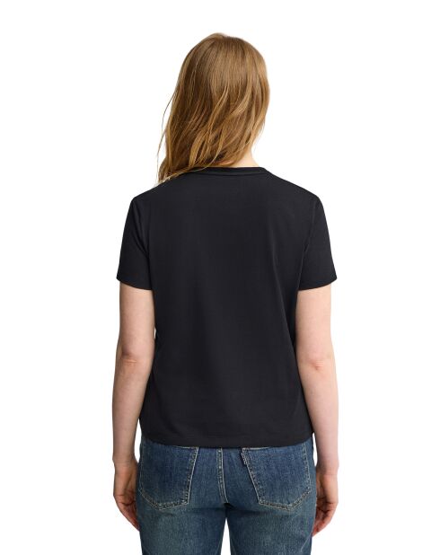 Zwart katoenen T-shirt met korte mouwen Dorothée