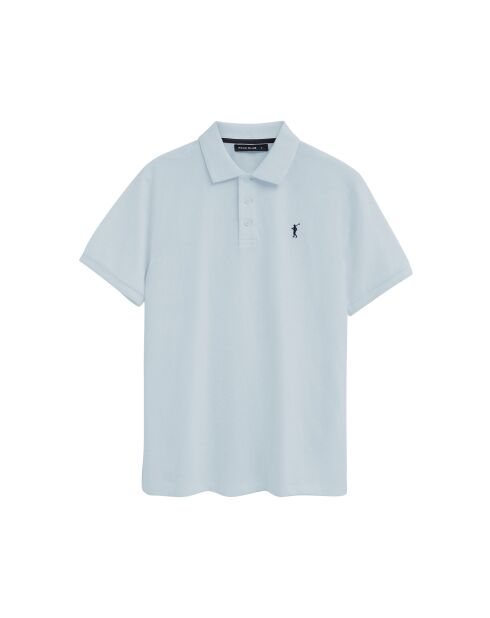 Polo a manica corta in cotone blu baby Augustin
