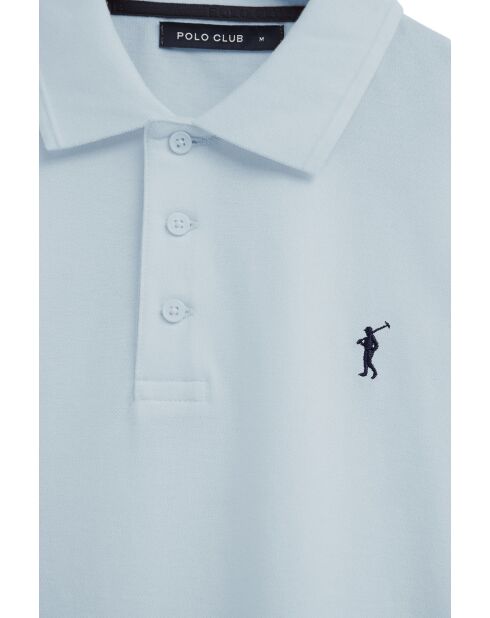 Polo a manica corta in cotone blu baby Augustin
