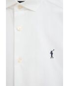 Camicia a manica lunga in cotone bianco Justin