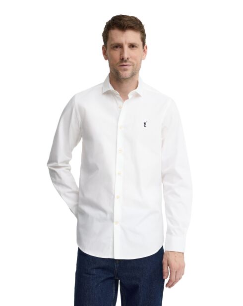 Camicia a manica lunga in cotone bianco Justin