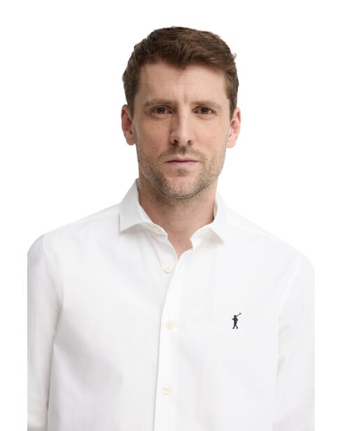 Camicia a manica lunga in cotone bianco Justin