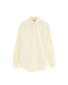 Camicia a maniche lunghe in misto lino Léopold giallo pastello