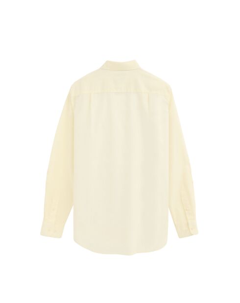 Camicia a maniche lunghe in misto lino Léopold giallo pastello