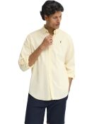Camicia a maniche lunghe in misto lino Léopold giallo pastello