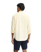 Camicia a maniche lunghe in misto lino Léopold giallo pastello