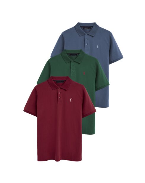 Set di 3 polo a manica corta in cotone Fabrice multicolore