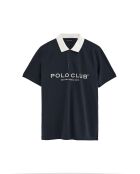 Jérémy marineblaues Kurzarm-Poloshirt aus Baumwolle