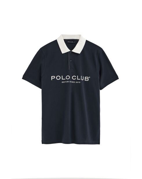 Jérémy marineblaues Kurzarm-Poloshirt aus Baumwolle